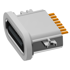 XB-TYPE C 8P-6 USB-TYPE C 8P Spüle Platte 0.8 Anti-Quallen Sitz L=6.7mm (mit Stahlblech) (Zinklegierung Schale)